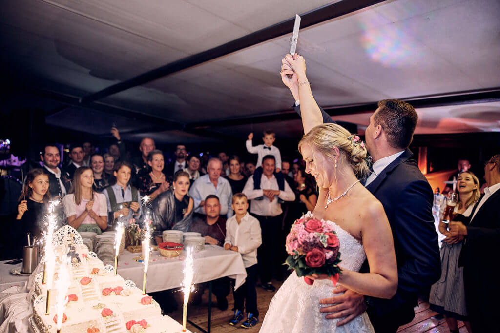 Anschnitt Hochzeitstorte