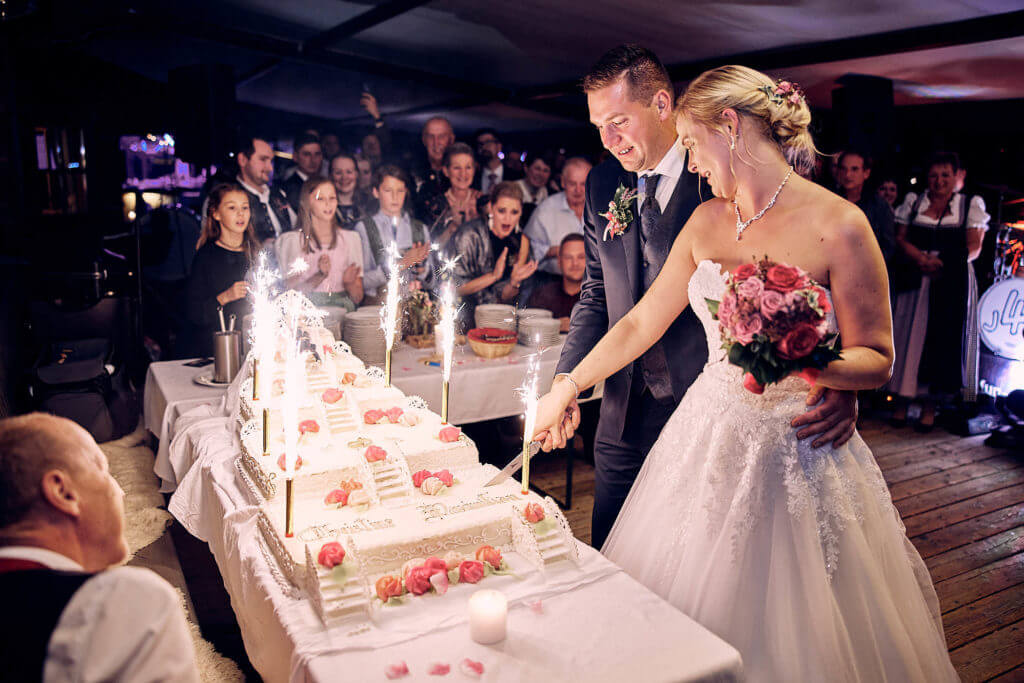 Anschnitt Hochzeitstorte